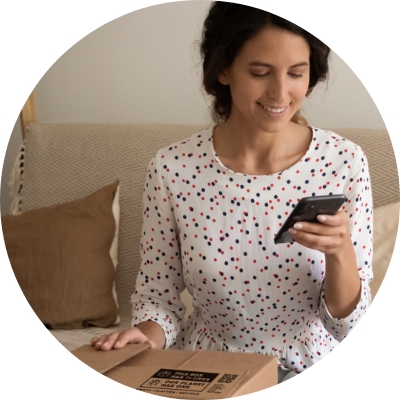 Woman looking at her phone